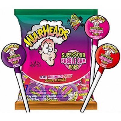 Warheads lízátko se žvýkačkou uvnitř s ovocnými příchutěmi 7 x 15 g – Hledejceny.cz