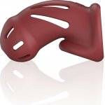 Shots ManCage Ultra Soft Silicone Chastity Cage Model 28 Red - silikonová klec na penis – Sleviste.cz