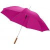Deštník Lisa deštník s automatickým otvíráním a dřevěnou rukojetí fialový