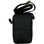 Kožená pánská taška na mobil přes rameno se svislým zipem vzadu černá 829-2 – Zboží Živě