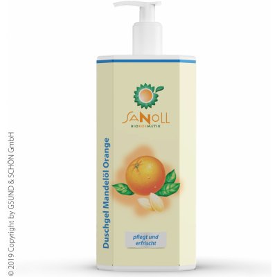 Sanoll Organický sprchový gel Mandle a Pomeranč rodinné balení BIO 1000 ml