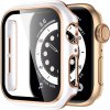 Obal a kryt k chytrým hodinkám AW Lesklé prémiové ochranné pouzdro s tvrzeným sklem pro Apple Watch Velikost sklíčka: 42mm, Barva: Bílé tělo / zlatý obrys IR-AWCASE036