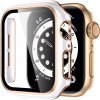 Obal a kryt k chytrým hodinkám AW Lesklé prémiové ochranné pouzdro pro Apple Watch (1,2,3,4,5,6,7,8,9,SE) Rozteč: 40mm, Barva: Bílé tělo / zlatý obrys IR-AWCASE014