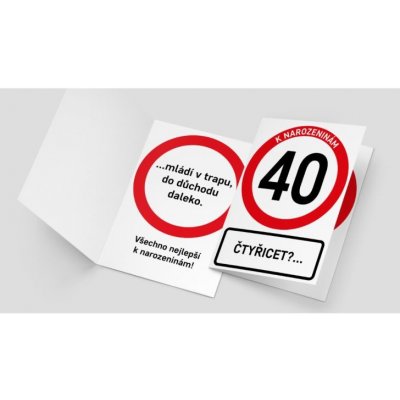 PartyWorld Přání - dopravní značka 40. narozeniny – Hledejceny.cz