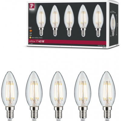 Paulmann P 29094 Filament 230V LED svíčka E14 5x4,8W 2700K čirá – Hledejceny.cz