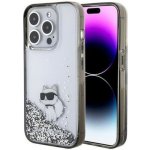 Karl Lagerfeld hard iPhone 15 PRO MAX čiré Liquid Glitter Choupette – Zboží Mobilmania