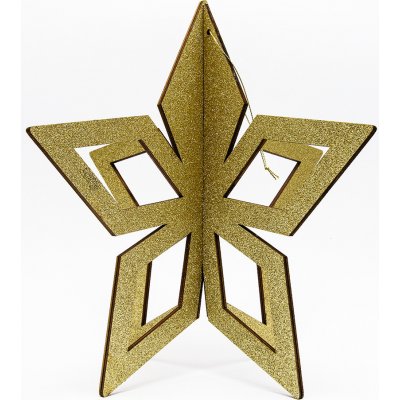 Decoled zlatá hvězda 3D 80 cm – Hledejceny.cz