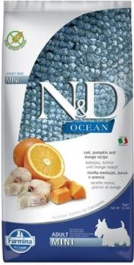 N&D Ocean Dog Adult Mini Low Grain Codfish & Orange 2 x 7 kg