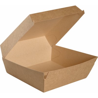 COpack - Krabička / box papírový na burger 135 x 135 x 100 mm - KRAFT hnědý (50 ks) – Zboží Mobilmania