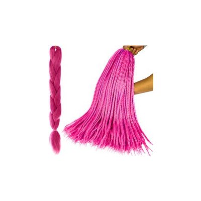 ISO Vlasy Kanelové syntetické Copánky ombre tmavě růžové – Zboží Dáma