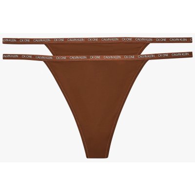 Calvin Klein Dámská tanga 2 pack QD3807E CJ8 skořicová