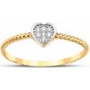Prsteny Lillian Vassago Prsten srdce se zirkony, kombinované zlato LLV95 GR006