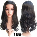 Girlshow Poloparuka 3/4 paruka s čelenkou z pletených vlasů 1B (černá) – Zboží Dáma