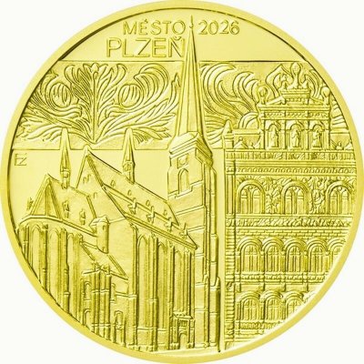 Česká mincovna Plzeň 5000 Kč 2026 zlatá mince PROOF 1/2 oz – Zboží Dáma