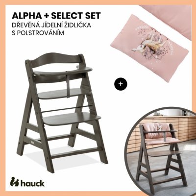 Hauck Alpha+ set 2v1 dřevěná , grey + polstrování Sweety – Zboží Mobilmania