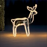 Pro-Tech shop Světelný sob s pohyblivou hlavou neon LED 64x22x70cm teplá bílá 69816 – Hledejceny.cz