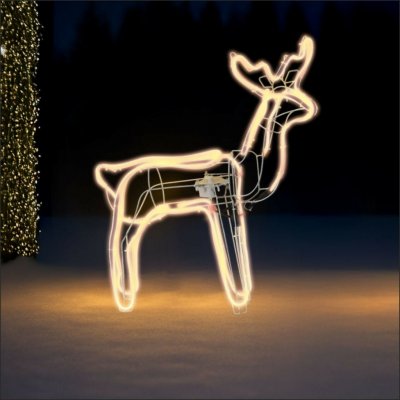 Pro-Tech shop Světelný sob s pohyblivou hlavou neon LED 64x22x70cm teplá bílá 69816 – Hledejceny.cz