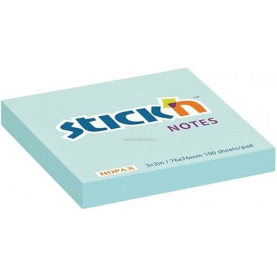 Samolepicí bloček Stick'n by HOPAX, 76 x 76 mm, 100 lístků, pastelový modrý – Hledejceny.cz