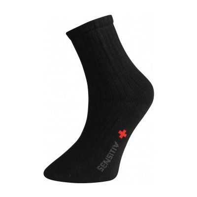 Ovecha ponožky pro osoby s objemnýma nohama černé