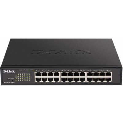 D-Link DGS-1100-24PV2/E D-Link DGS-1100-24PV2 24-Port PoE Gigabit Smart Managed Switch, 12x PoE, PoE budget 100W, fanless – Zboží Živě