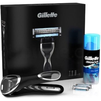 Gillette Mach3 holicí strojek + náhradní hlavice 2 ks + Extra comfort gel na holení 75 ml dárková sada
