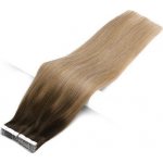 Vlasové PU pásky tape in na prodlužování vlasů 30cm ombré balayage 04/27/24 středně hnědá / tmavá blond / platinová extra – Sleviste.cz