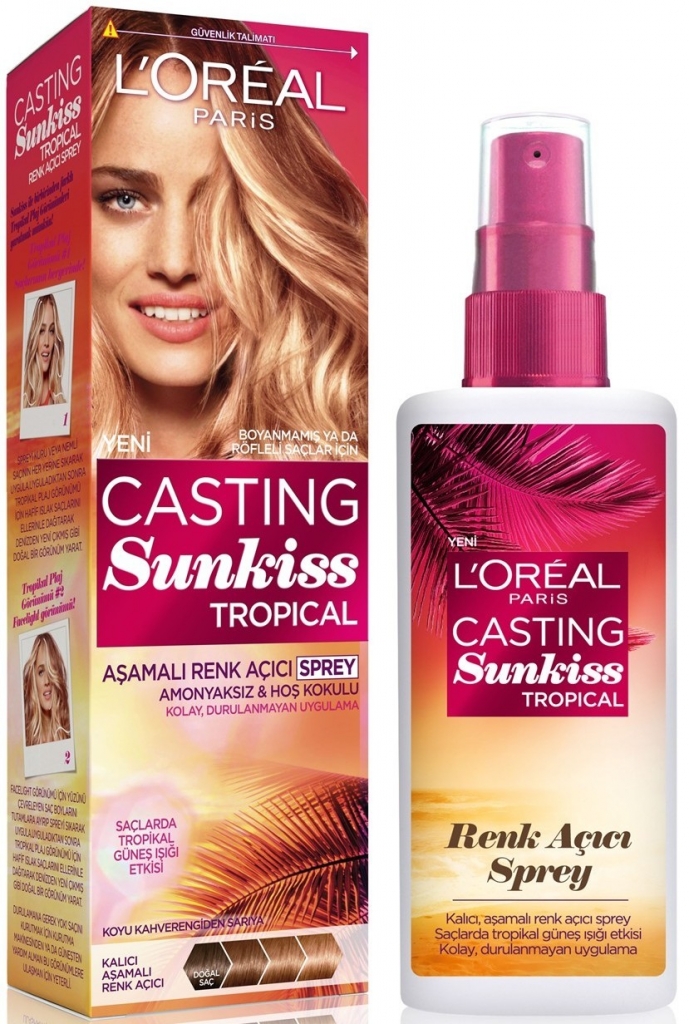L'Oréal Casting Sunkiss Tropical postupně zesvětlující sprej pro tmavě  hnědé až Blond vlasy 125 ml od 106 Kč - Heureka.cz