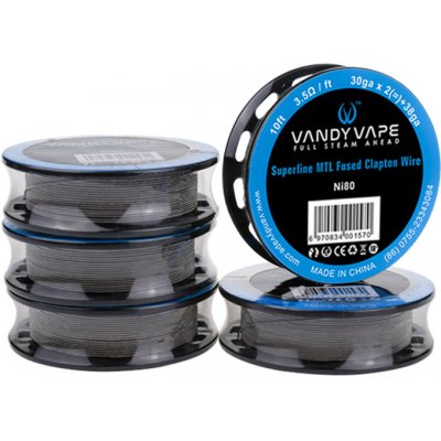 Vandy Vape nichromový drát Superfine MTL Fused Clapton Ni80 3,04m - 30*2 + 38GA 3,5ohm – Zboží Dáma
