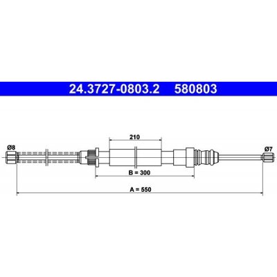 Tažné lanko, parkovací brzda ATE 24.3727-0803.2 (24372708032)