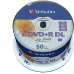 Verbatim DVD+R 8,5GB 8x, printable, spindle, 50ks (97693) – Zboží Živě