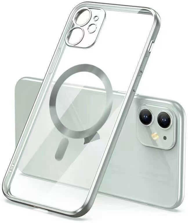 Pouzdro SES MagSafe silikonové Apple iPhone 13 mini - stříbrné