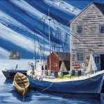 Ubrousek 33x33cm Rybářská loď – HobbyKompas.cz