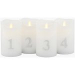 Adventní LED svíčky Sara White Silver - set 4 ks Sirius – Hledejceny.cz