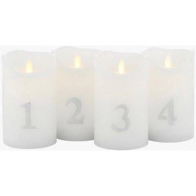 Adventní LED svíčky Sara White Silver - set 4 ks Sirius – Hledejceny.cz