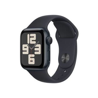 Chytré hodinky Apple Watch SE 2023 GPS 40mm pouzdro z temně inkoustového hliníku - temně inkoustový sportovní řemínek - M/L (MR9Y3QC/A)