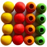 Terra dřevěné kuličky s dírou pro opravu / výrobu hraček 2,4 x 0,9 cm, 16 ks – Zboží Dáma