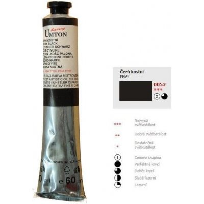 Umton olejová barva 60 ml Čerň kostní – Hledejceny.cz