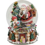 Home of Christmas Sněhová koule s hrací skřínkou Santa s dárky 20 cm – Hledejceny.cz