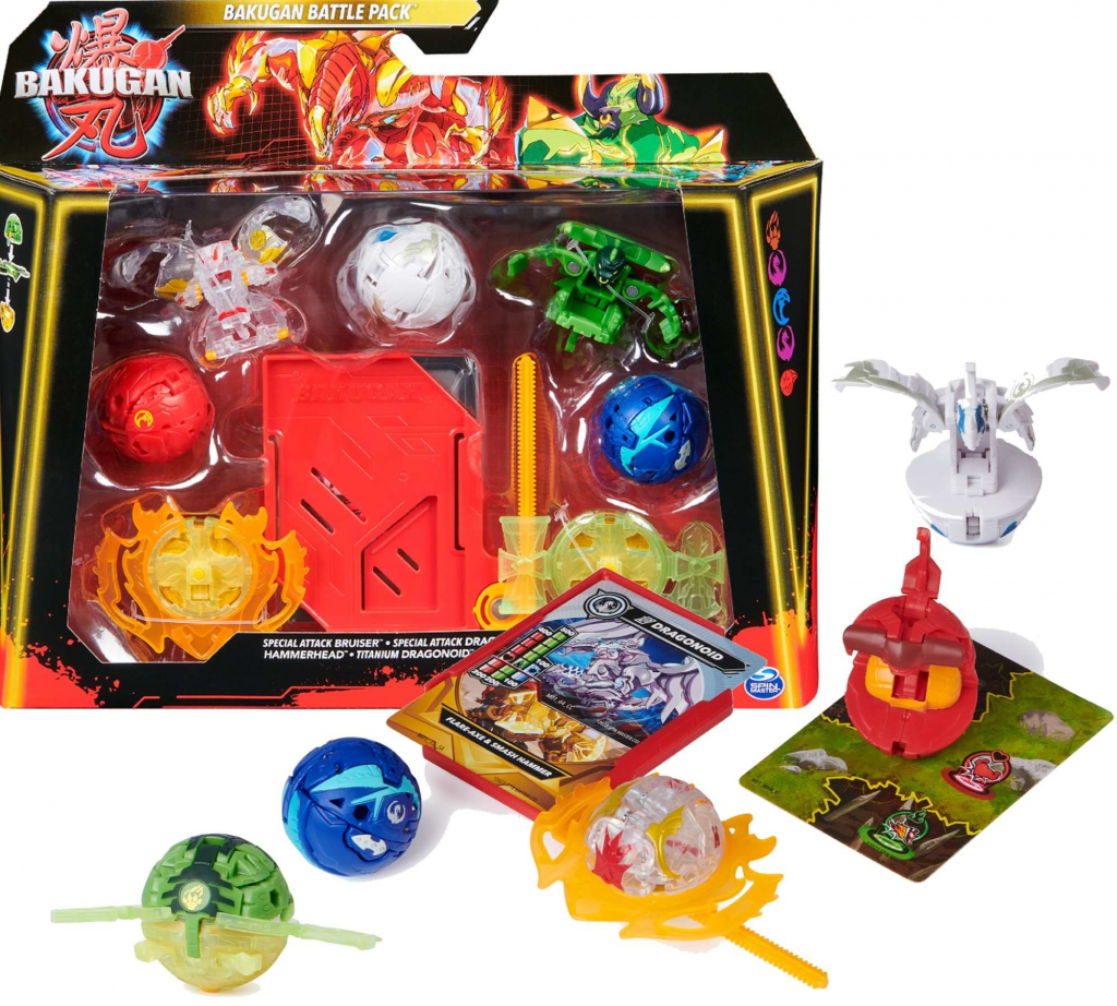 Spin Master Sada Bakugan Battle Pack Strategická hra + Bruiser 2x Dragonoid Nillious