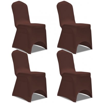 Strečové potahy na židle 4 ks hnědé – Zboží Mobilmania