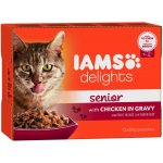 Iams Delights Adult v omáčce Land Mix 12 x 85 g – Hledejceny.cz