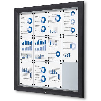Jansen Display Venkovní vitrína typu T určená pro 12x A4 Antracit, 1025 x 1067 mm – Zboží Živě