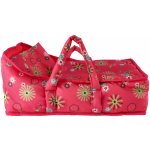 Teddies Korbička přenosná pro panenky látka 21x40x18cm v sáčku – Hledejceny.cz