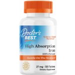 Doctor’s Best High Absorption Iron Ferrochel bisglycinát zinečnatý 27 mg 120 tablet – Hledejceny.cz