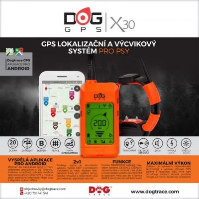 DOG Trace elektronický výcvikový obojek DOG GPS X30T - s vcvikovm modulem – Zboží Mobilmania