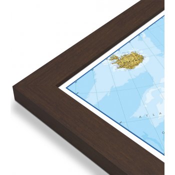 Maps International Evropa - nástěnná politická mapa 165 x 120 cm Varianta: mapa v dřevěném rámu, Provedení: Pegi skořice