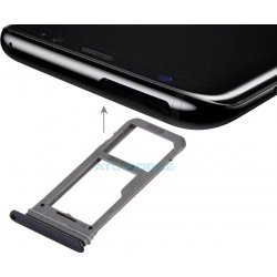 Držák SIM (SIM Tray) a microSD Samsung Galaxy S8 (SM-G950), S8+ (SM-G955) černý (Dual SIM)