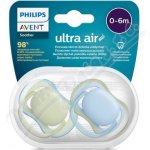 Philips Avent šidítko Ultra air chlapec 2 ks bílá modrá – Zboží Mobilmania