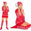 Dámský svetr a pulovr Fashionweek Prodloužený vánoční svetr tunika oversized NB14836 Červená