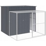 ZBXL Psí bouda s výběhem antracitová 214 x 253 x 181 cm – Sleviste.cz